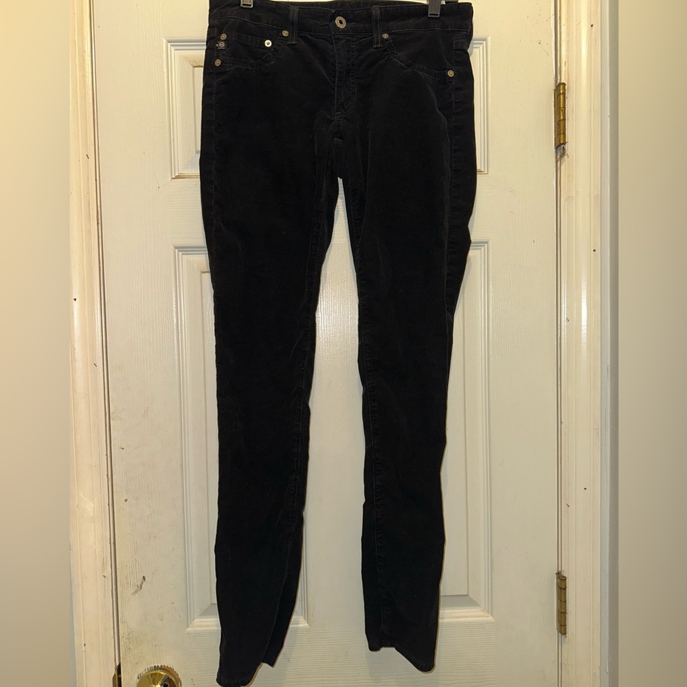 Adriano Goldschmied Black Velvet Jegging Super Skinny Fit, Size 29R‎